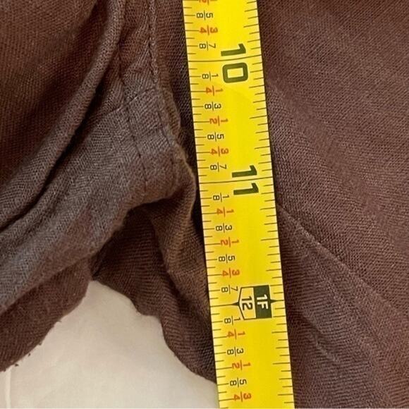 New York & Company Chocolate Brown Linen Blend Wide Leg Ankle Pant NWOT Size 4 - Picture 10 of 11